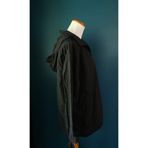 NWT Victoria Secret PINK Mock Neck Anorak Black  Windbreaker Jacket L/XL  Hood - Picture 9 of 11